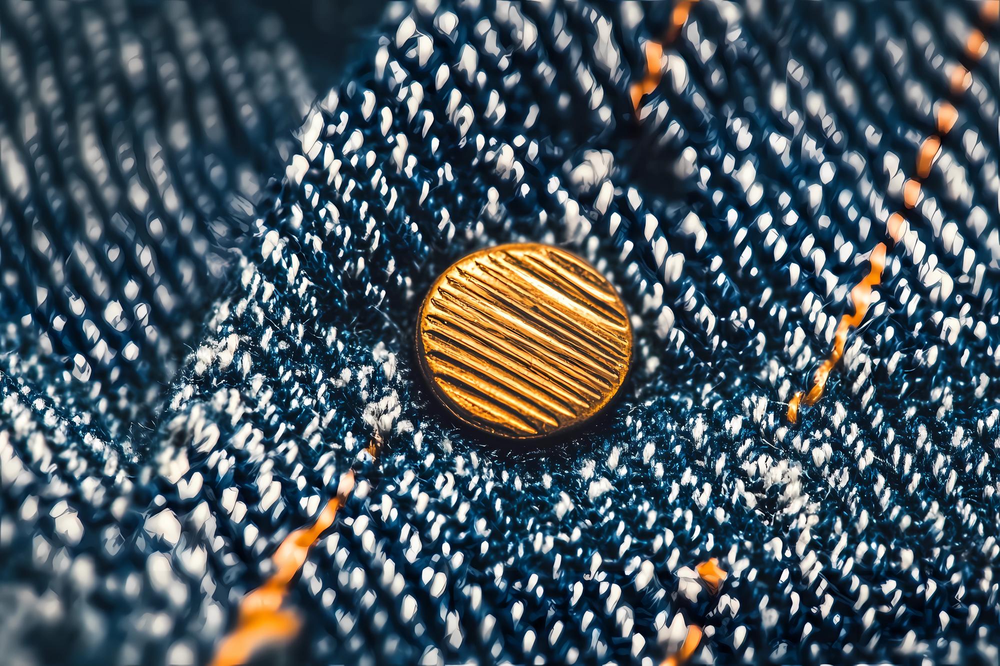 Großaufnahme gesticktes Emblem mit Metallicfaden
